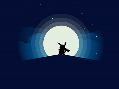 Moonlight Adventure with Pikachu adobe illustrator animation illustration vector