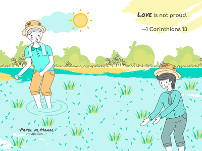 LOVE IS design flat illustration minimal pastel