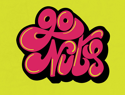 Go Nuts calligraphy handlettering illustration lettering procreate typography