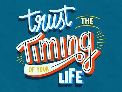 trust the TIMING! calligraphy design graphic design handlettering illustration lettering procreate typo typography