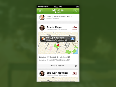 Find A Trip app design carpool ios mobile design prolific ui user interface