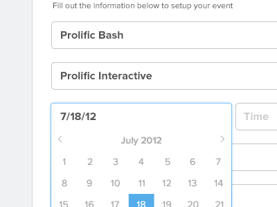 Web App Calendar blue calendar clean form glow numbers text ui white