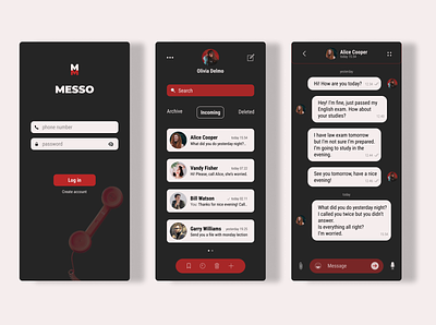 MESSO app app design design message app messenger mobile ui ux