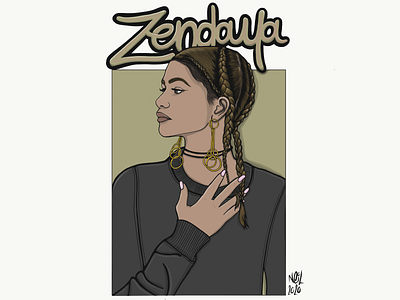 Zendaya Portrait design illustration logo