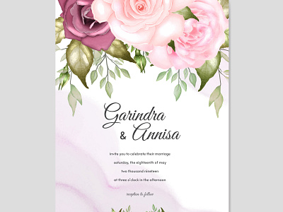 colourful wedding invitation card