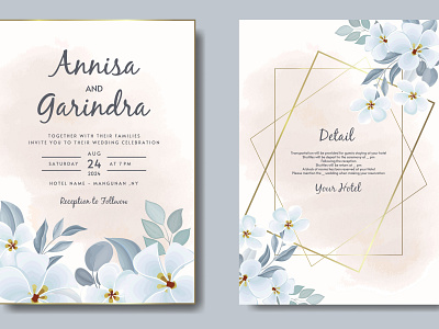 Beautiful soft blue floral frame wedding invitation card templa abstract background banner beautiful card decoration design elegant floral frame invitation postcard premium princess shiny soft template vector wedding white