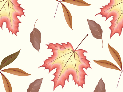 Autumn leaves seamless pattern Premium Vector autumn brown color colorful fall foliage green isolated leaf leaves maple nature orange pattern plant red season tree white yellow