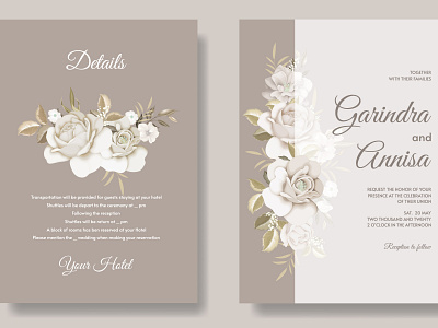 Beautiful floral frame wedding invitation card template Premium abstract banner beautiful border card decoration design elegant floral flower frame invitation label pattern premium set template vector vintage wedding