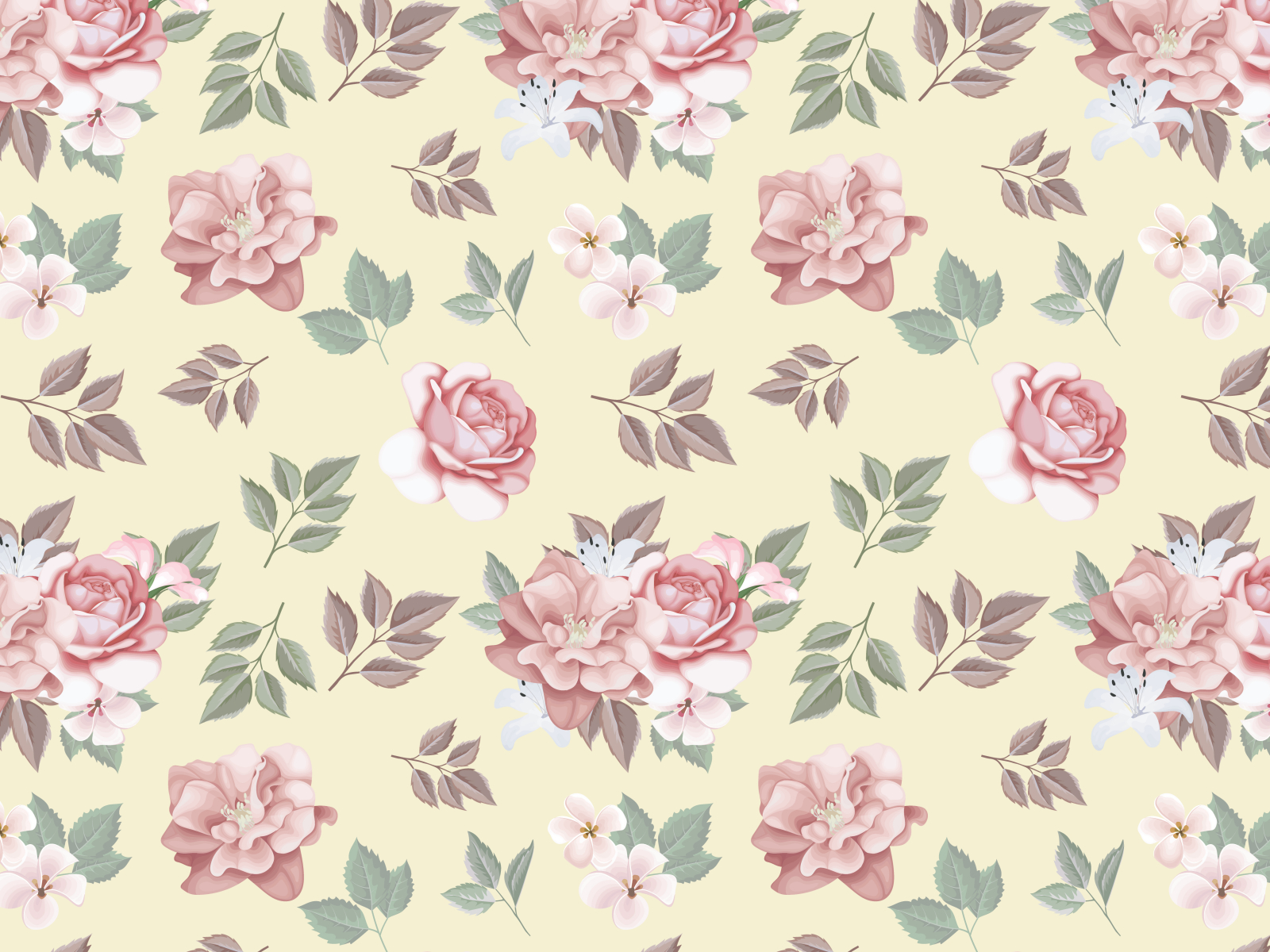 Floral seamless pattern roses and wild flowers Premium Vector by MARIA ...