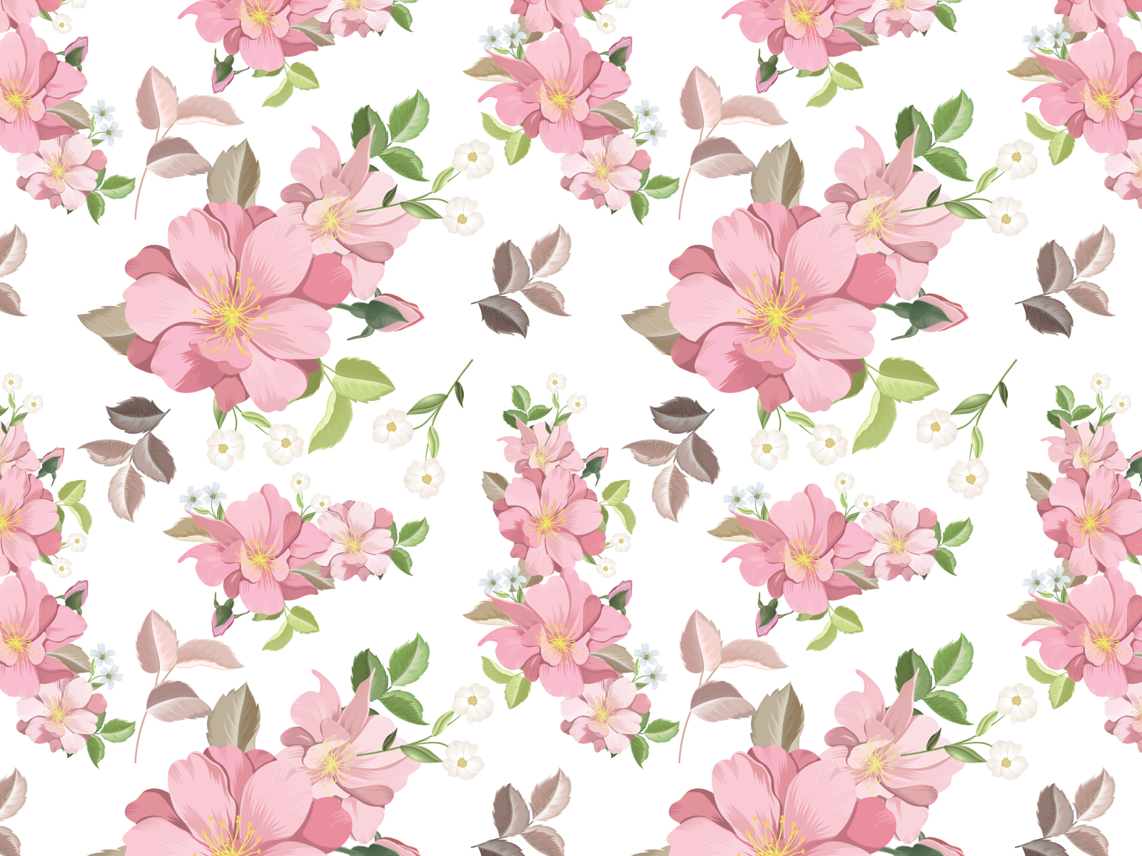 Beautiful seamless pattern beautiful flower and leaves Premium by MARIA ...