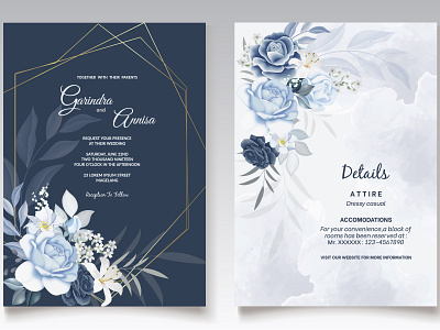 Thiệp mời cưới đẳng cấp với hoa và lá màu xanh Navy sẽ giúp bạn trở thành tâm điểm của buổi tiệc cưới. Thiết kế sang trọng và độc đáo này chắc chắn sẽ mang lại những cảm xúc đẹp và khó quên cho ngày trọng đại của bạn.