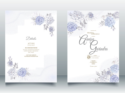 Beautiful floral frame wedding invitation card template Premium card design floral flower frame graphic design illustration logo ui vector web wedding white