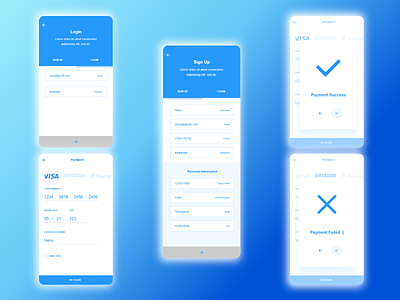 Login and Payment App app design flat icon logo minimal typography ui ux vector