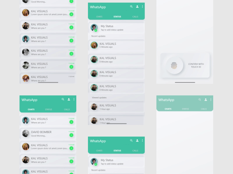 Whatsapp Chatting App Neumorphism UI Design