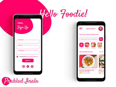 Hello Foodie! - A Simple Food Delivery App 3d animation app branding delivery design food graphic design icon illustration logo minimal motion graphics ui ux vector