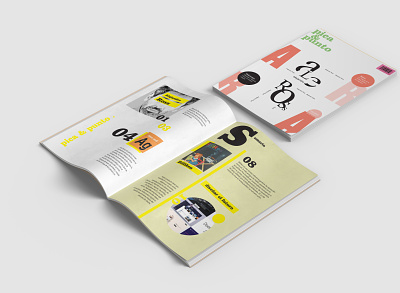 Tapa tipográfica+sumario doble página branding illustrator