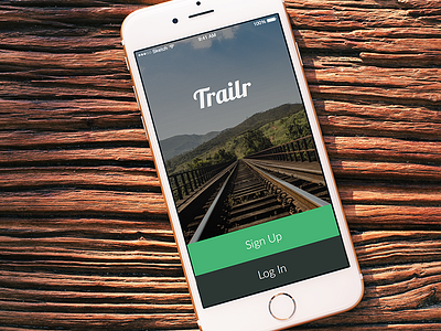 Trailr Sign Up Screen app application clean ios iphone log in mobile sign up simple ui ux