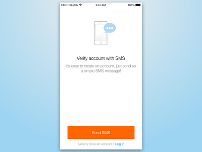 SMS Verification illustration ios iphone mobile sms