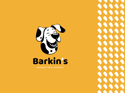 Barkin's logo brand identity branding cartoon design dog dog illustration funny laugh logo logotype modern