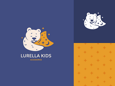 Lurella kids logotype bear brand identity branding cartoon design funny icon illustration logo logotype pillow stars