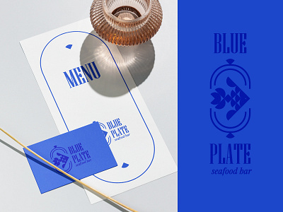 Blue Plate | Seafood Bar | Logotype bar brand identity branding design fish illustration logo logotype menu minimal restaurant seafood