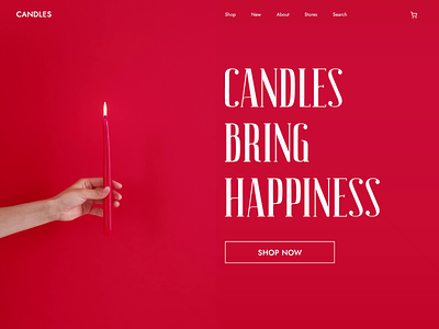 Candle shop - home page design caddiesoft candles e commerce design ecommerce design home page design norway online shop online store web animation webdesign
