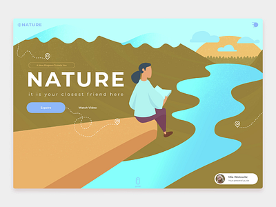 Nature - Interactive Tourist Portal adobe illustrator illustration illustration design illustrator norge norway travel guide travel website web animation webdesign