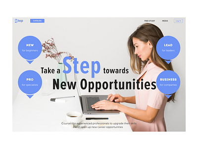 Step | Online Learning Marketplace caddiesoft figma landing page design norge norway online courses ui ux web design webdesign website design