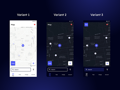 UI Variants - Charging Station Locator Mobile App