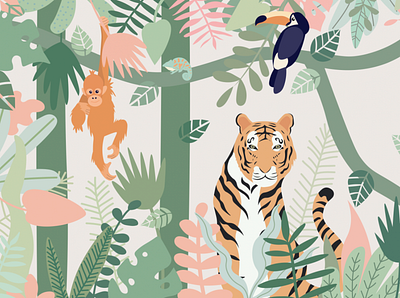children's picture, jungle design graphic design illustration vector