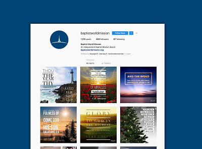 Instagram - Baptist World Mission branding design graphic design social media