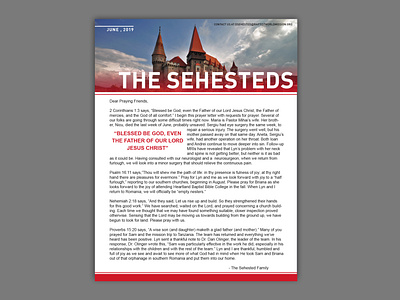 Update Letter - The Sehesteds