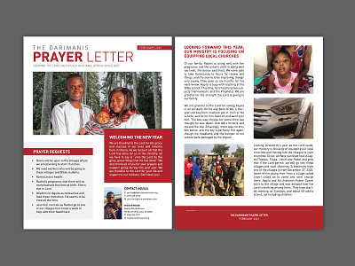 Darimani Prayer Letter Design design graphic design missionary newsletter newsletter design prayer letter