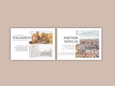 Williamson Family Missionary Prayer Card branding card cover art design graphic design postcards prayer card