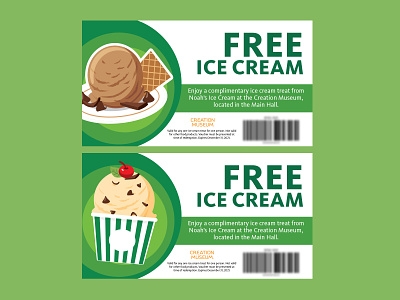 Free Ice Cream Coupons for Answers in Genesis branding coupon design free graphic design illustration logo vector voucher