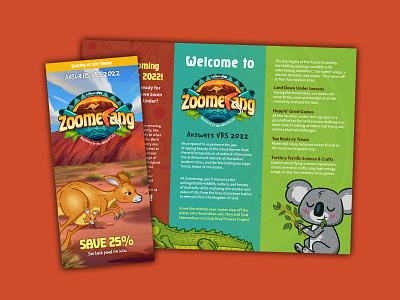 Answers VBS Zoomerang Trifold Brochure branding brochure design graphic design marketing print print design