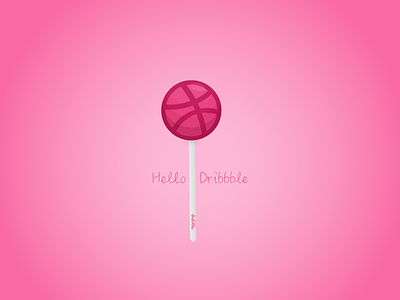 Hello Dribbble debut first short hello illustrator lollipop pink