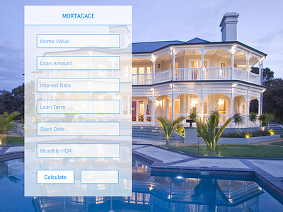 Mortagage Calculator 004，calculator dailyui