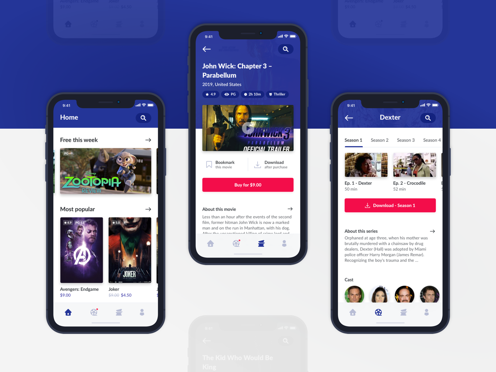 Mobile cinema platform by Dennis Novac on Dribbble