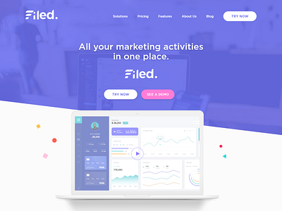 Landing Page - SAAS Company brand branding clean landingpage saas ui ux web