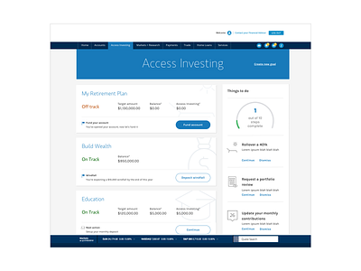 Robo-advisor responsive application ux