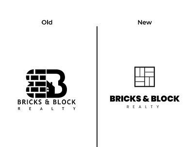 bricks & block realty branding design flat icon logo minimal