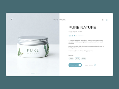 Pure Nature Product page concept concept product page ui webdesign website design