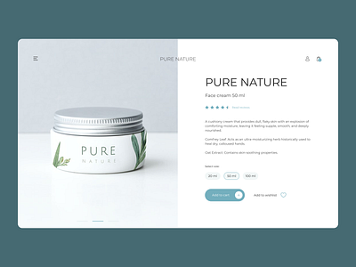 Pure Nature Product page concept