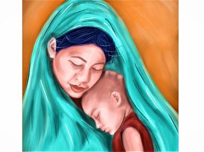 Mother's Love adobe illustrator adobe photoshop adobe photoshop cc cg painting child digital art digital illustration digital painting female character girl illustration love mom mother mother and child motherhood mothersday