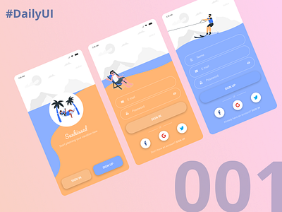Vacation app • Sign Up • Daily UI #001 app branding daily ui dailyui dailyui 001 dailyuichallenge debut shot design firstshot hello dribble landing page login planner sign in signup travel ui ux vacation vector