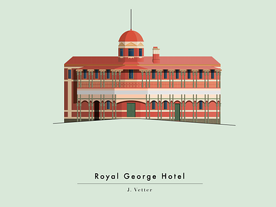 Royal George Hotel architecture art australia book bookillustration colonial design flat fremantle hotel illustration illustrator vector