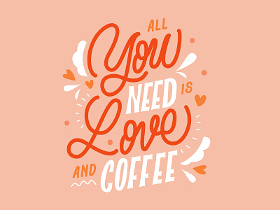 Love & Coffee design icon illustration illustrator iloveyou ilustrator letter lettering letters minimal typography valentine day vector