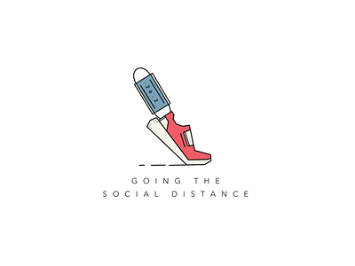 The Social Distance abstract covid design distance illustration marathon race shoe social vector