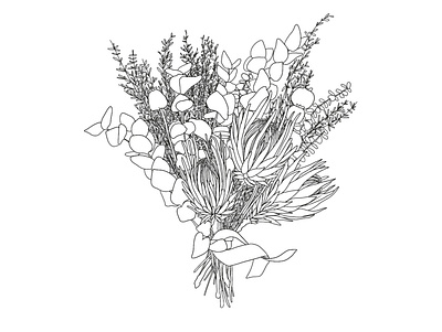 Flower bouquet abstract bouquet branding design eucalyptus floral flower illustration proeta vector